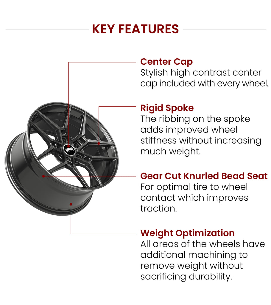 VMR Flow Formed Wheels V805 key features. Available in Dark Anthracite